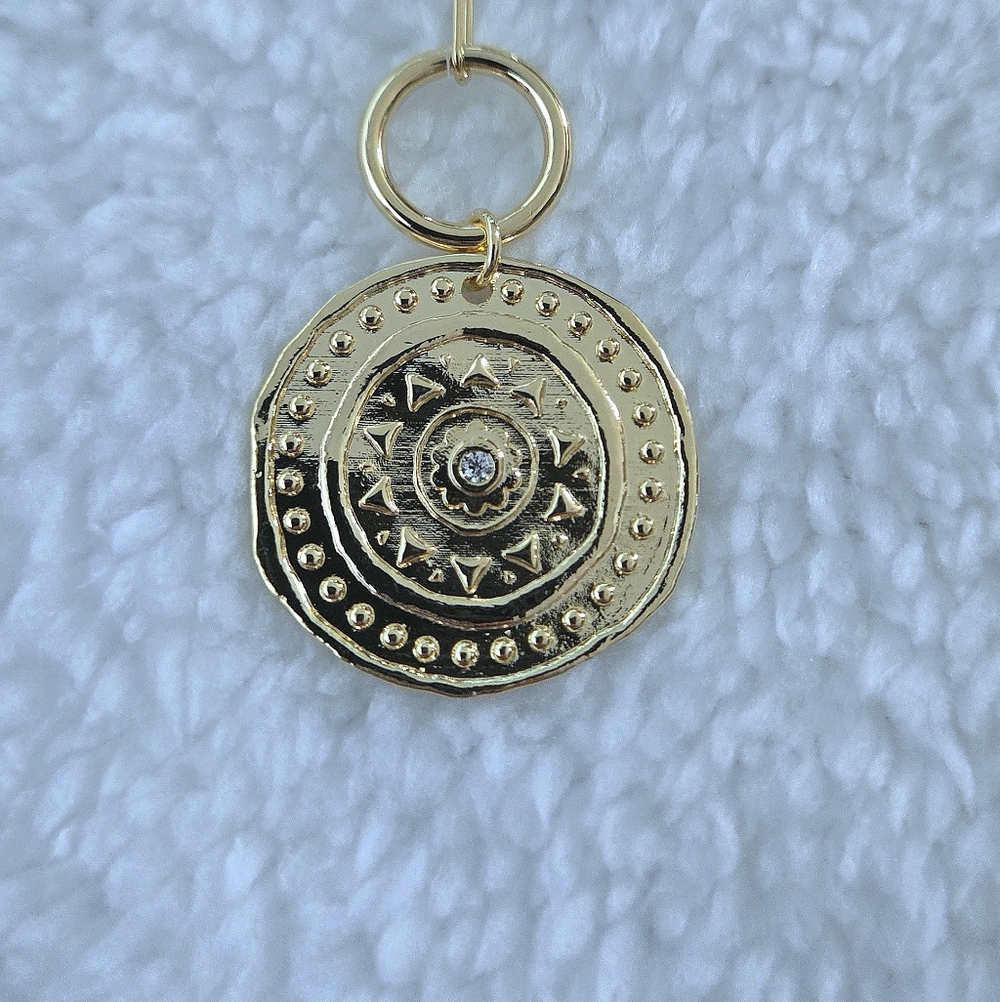 Mia Fiore Gold💛 Aztec🦅🐍🌵 Medallion🏅 Chain⛓️ Necklace - NWT - Picture 13 of 16